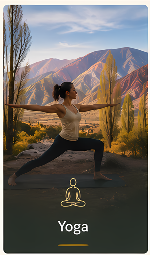 Yoga frente a las montañas